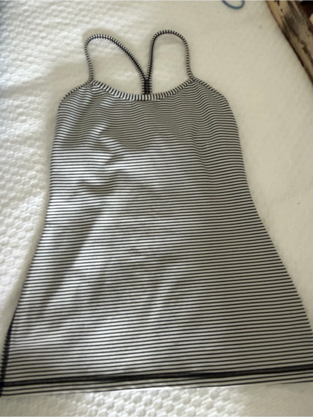 lululemon athletica Black & White Striped Racerback Tank